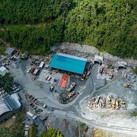 Kainantu Mine Aerial View of Equipment and Buildings - K92 Mining