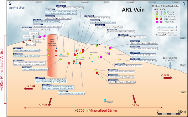 Figure 5 – AR1 Vein Long Section